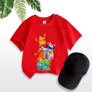 Áo thun trẻ em POKEMON 5, áo thun cho bé, có big size và size người lớn, 4 màu, Anam Store