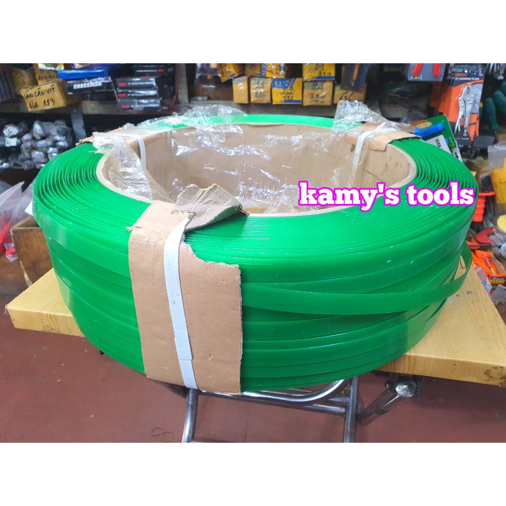 Dây đai nhựa PET bản 16mm 19mm độ dày 0.8mm chuyên sử dụng đóng đai kiện hàng hóa nặng kamytools