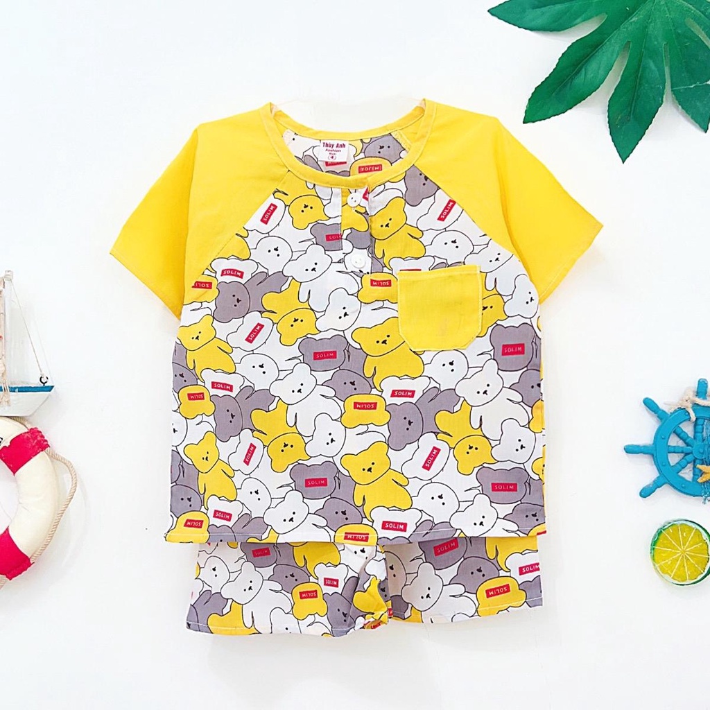 TOLEXINH  Bộ tay ngắn quần đùi phối màu bé trai - vải loại 1