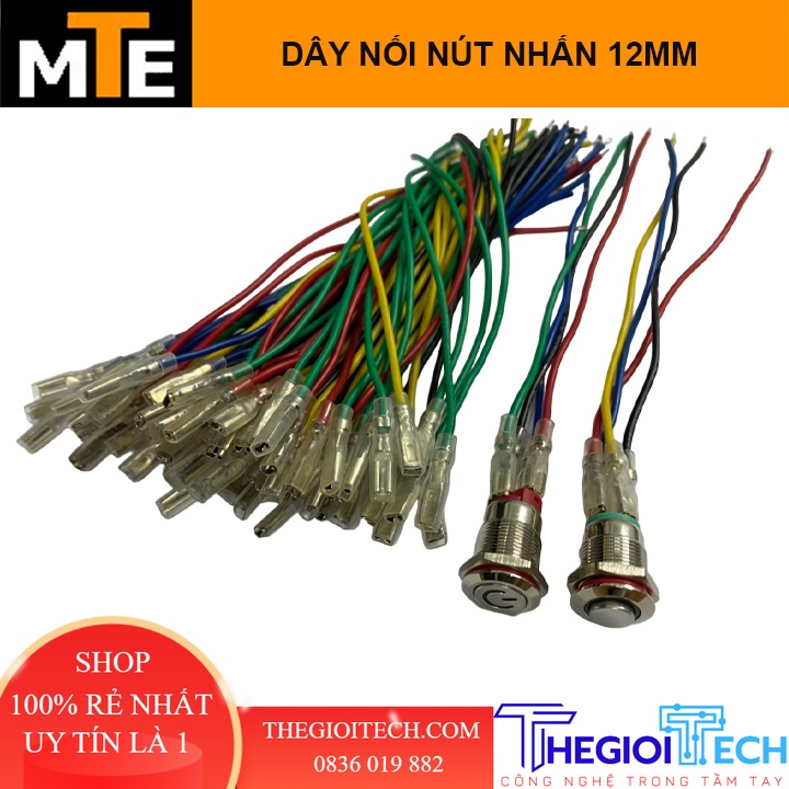 Chân cắm đơn nối nhanh nút nhấn 12mm 16mm 19mm 22mm - 4 DÂY 4 MÀU