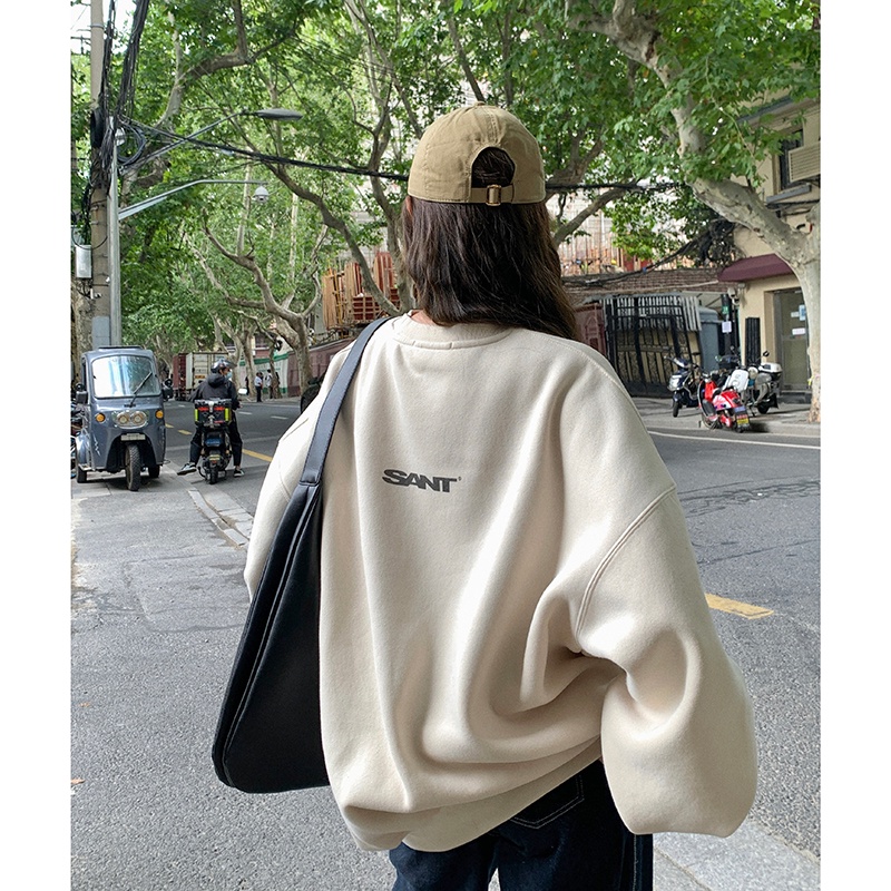 Áo sweater Mỏng Tay Dài Dáng Rộng In Họa Tiết Đơn Giản Thời Trang Mùa Thu 2023 Cho Nữ