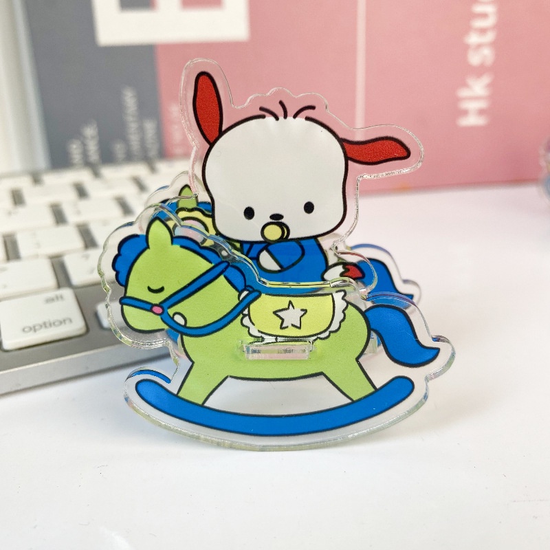 Sanrio Đồ Chơi Ngựa Bập Bênh Hoạt Hình Bằng acrylic Để Bàn Trang Trí