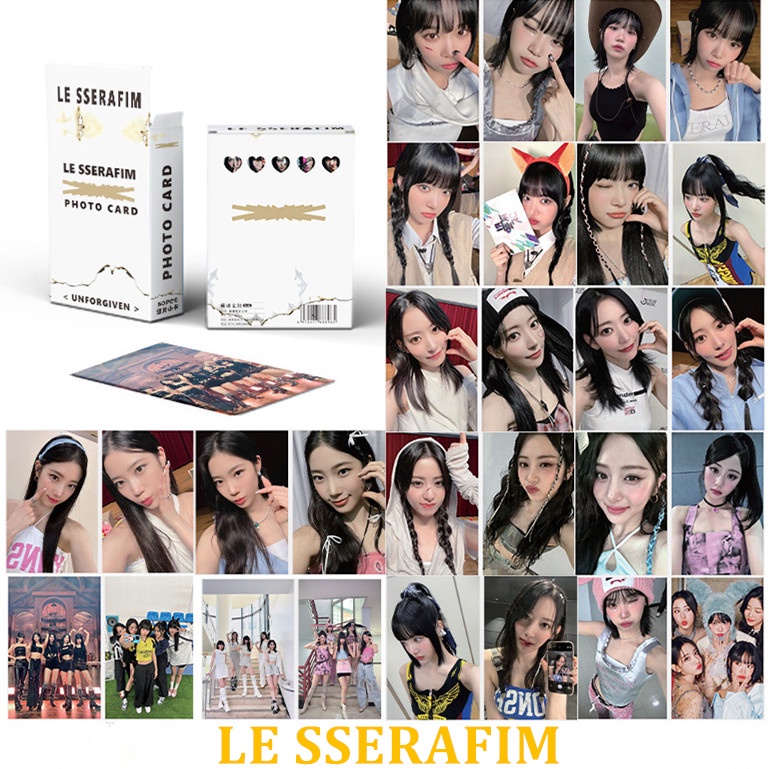 Set 50-55 Tấm Thẻ Hình lomo Nhóm Nhạc le sserafim