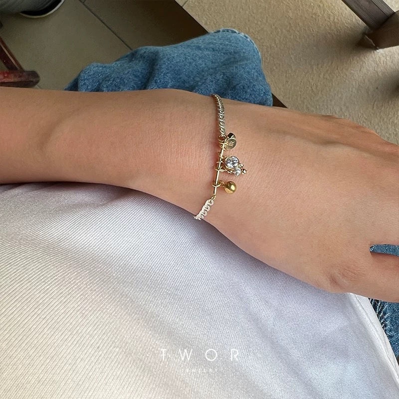 / Chính Hãng niche Vòng Tay Bạc Phối Ren Mặt linlang Thiết Kế Đơn Giản Phong Cách Mỹ