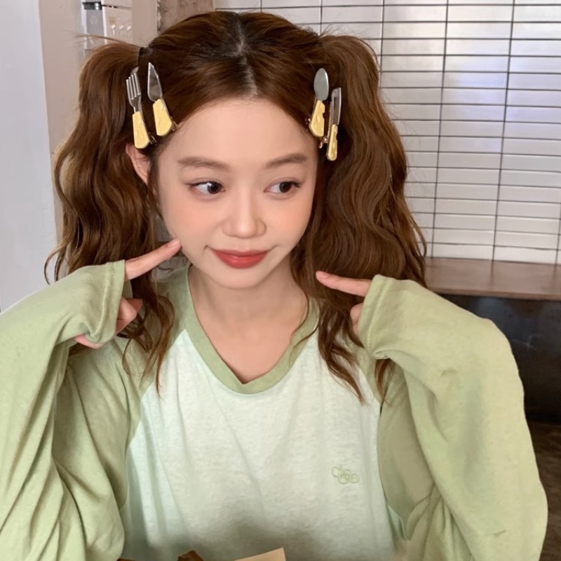 Mới Kẹp Tóc Hình Phô Mai / Dao / Nĩa Ngộ Nghĩnh Cho Bé Gái