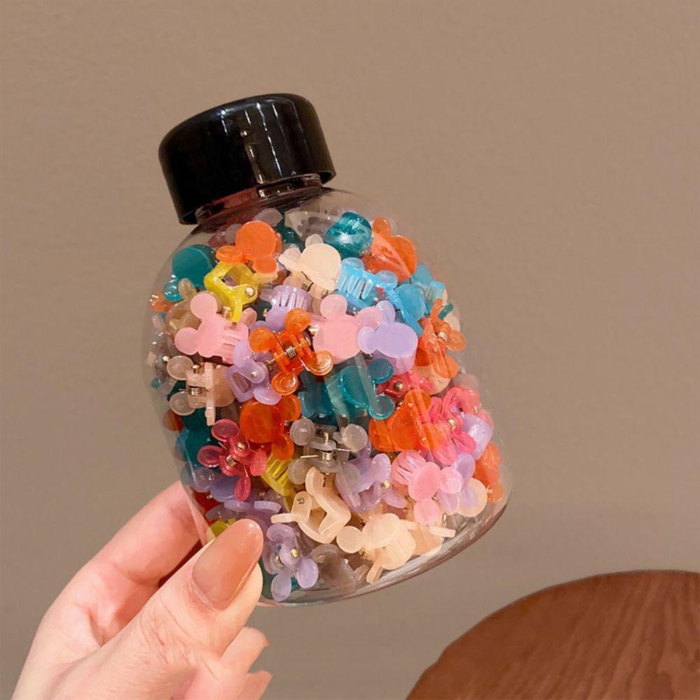 Set 50 Kẹp Tóc mini Hình Bông Hoa / Ngôi Sao / Vương Miện Màu Sắc Kẹo Ngọt Xinh Xắn