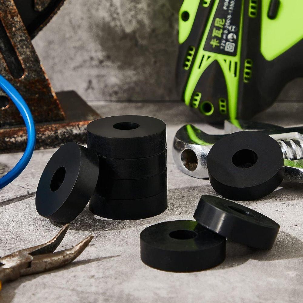 Muvako Set 8 Đệm Cao Su Tròn Dày Dặn Màu Đen Chống Rung 1.5 inch od 0.5 inch id 0.4 inch Cho Máy Giặt