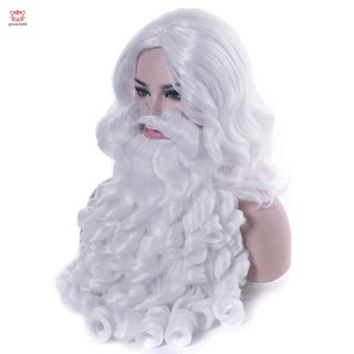Tóc giả râu dài màu trắng hóa trang ông già noel cho tiệc giáng sinh