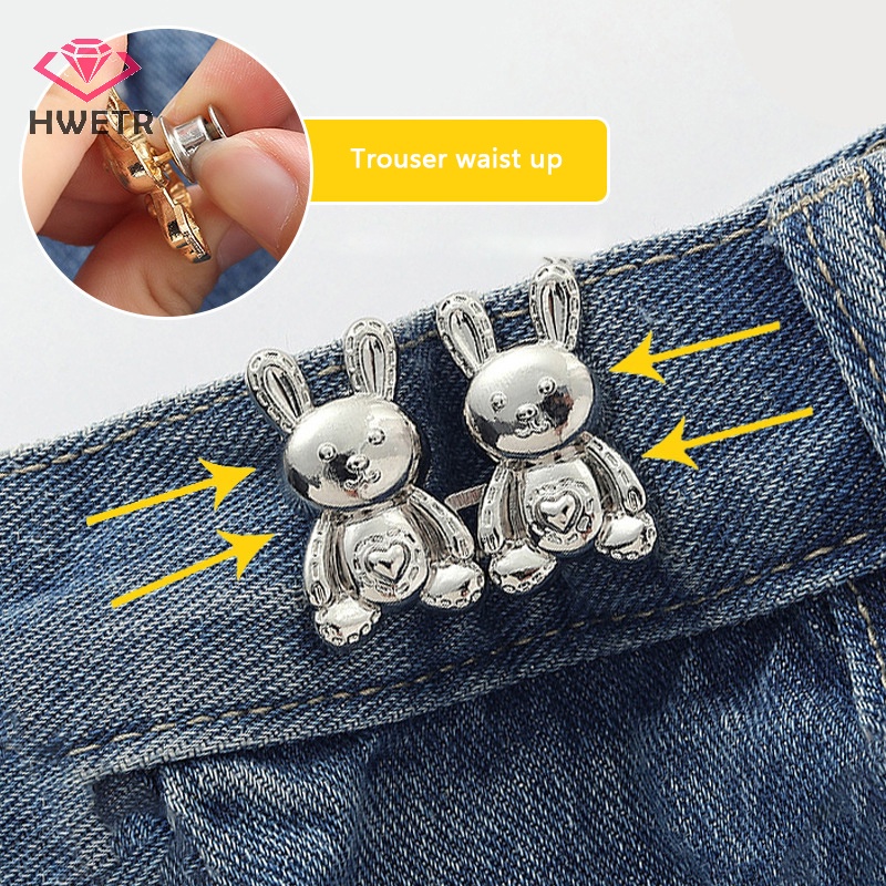 1 Cặp Nút Kẹp Thắt Lưng Quần Jean / Váy Bằng Kim Loại Có Thể Tháo Rời diy Mới
