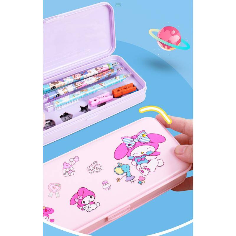 Túi Đựng Bút Bằng Nhựa Họa Tiết Hoạt Hình sanrio 2023 mymelody kuromi cinnamoroll pochacco Dễ Thương Cho Học Sinh