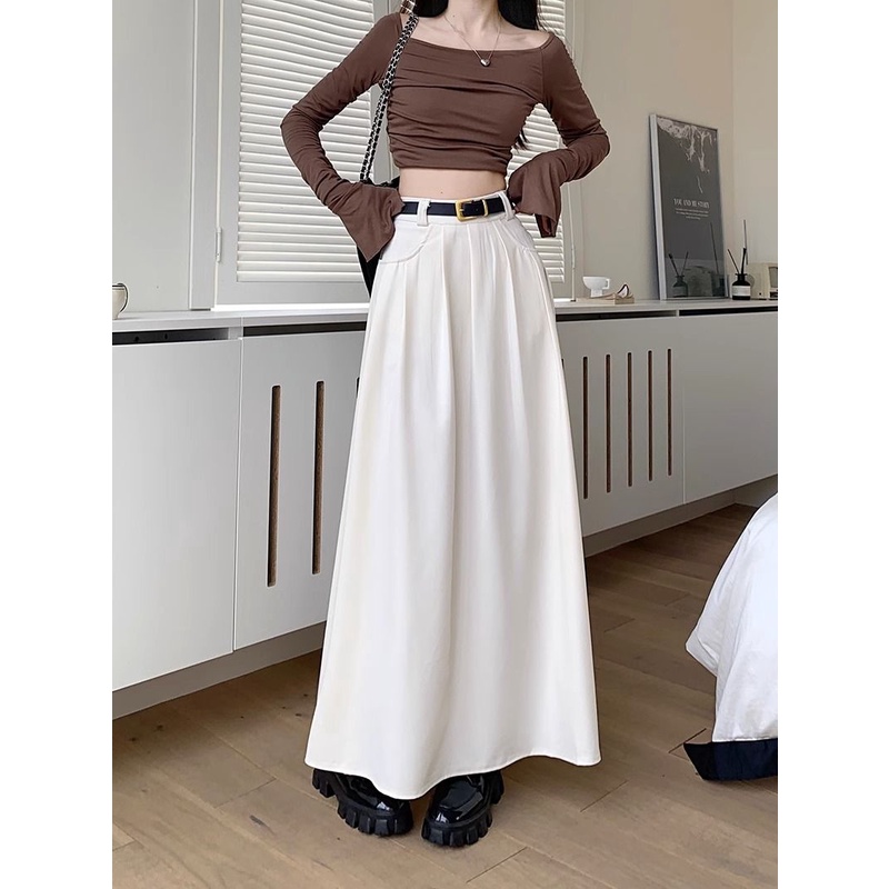 Chân Váy Dài Chữ a Lưng Cao Thời Trang Hàn Quốc