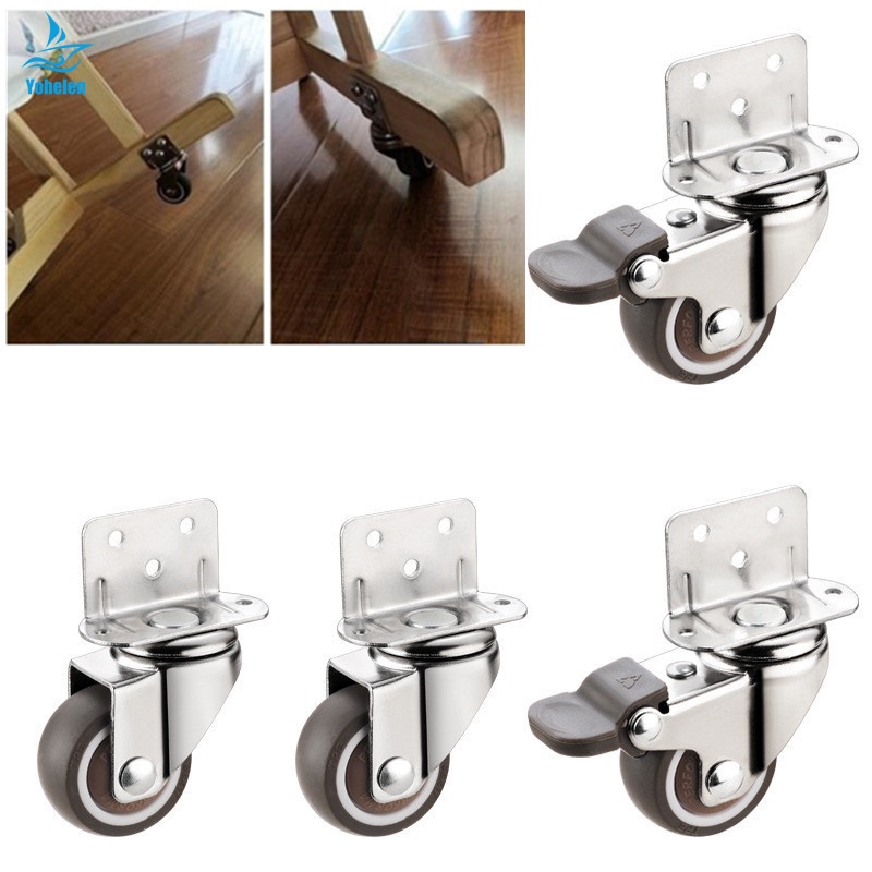 1 Bánh Xe Xoay Bằng Cao Su Mềm Chịu Được Sức Nặng 20kg Dùng Cho Đồ Nội Thất / Tủ / Nôi Em Bé