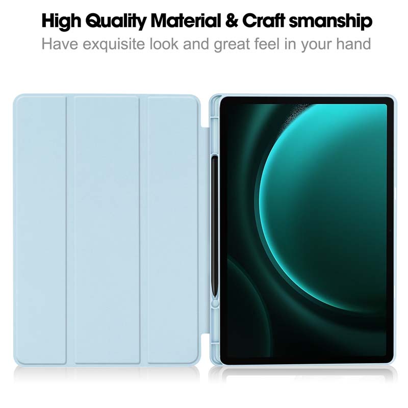 Lật Bao Da Máy Tính Bảng Mềm Có Ngăn Đựng Bút Cho Samsung Galaxy Tab S9 FE SM-X510 X516 X710 X716 S9FE 5G case S9FE+ X610 X616 S9+ X810 X816 FE+ cover fe Giá Đỡ