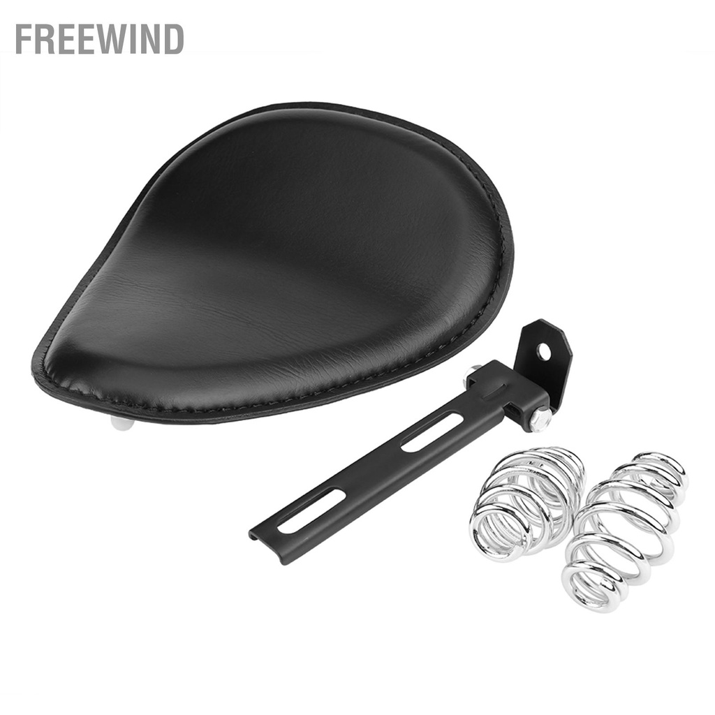 Yên Xe Máy Ghế Solo Xe Máy Da Đen 3" Có Giá Đỡ Lò Xo Cho Chopper Bobber Custom