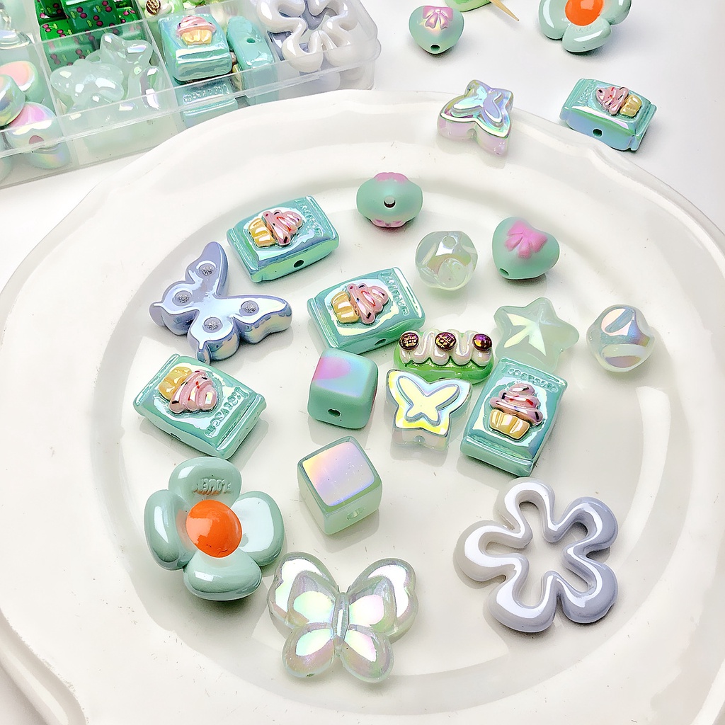 Bộ 5 Hạt Xỏ Vòng Tay handmade Bằng acrylic Độc Đáo Thời Trang diy