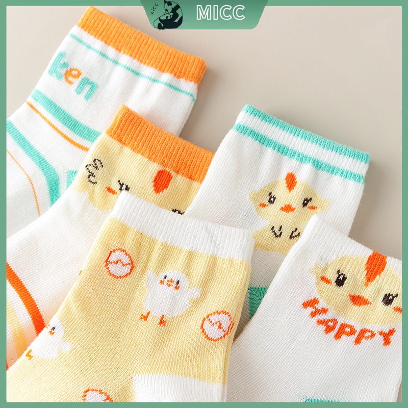 Set 5 đôi vớ MICCYBC họa tiết động vật hoạt hình dễ thương cho bé