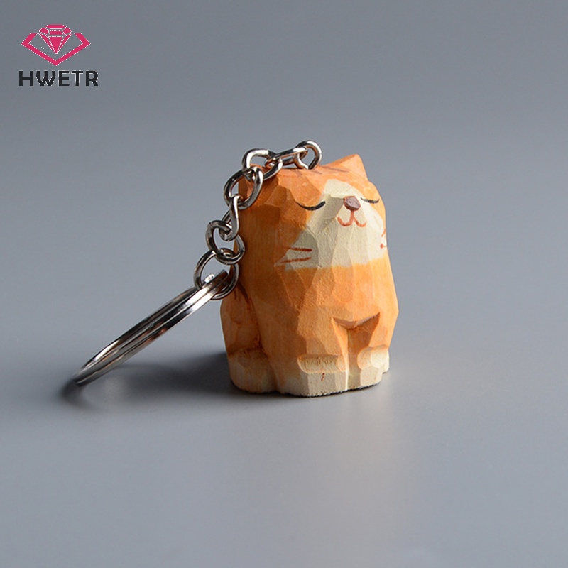 Hwtr Móc Chìa Khóa Hình Chú Mèo Nhỏ Điêu Khắc Thủ Công Tinh Khiết Sáng Tạo Để Bàn Trang Trí Học Sinh Mới