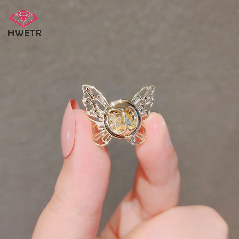 Trâm cài áo HWETR hình bướm bằng kim loại thời trang cho nữ
