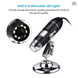 3 In 1 USB & MICRO USB &Type-C Digital Microscope 1600X Magnification Camera 8 LEDs with Stand Compatible with Android Windows/XP Win 7 8 10 Vista Linux Mac Portable Handheld Inspection  Magnifier