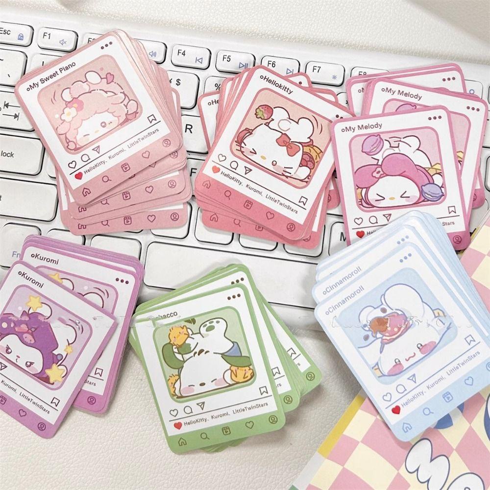 Bộ 20 Miếng Dán Hoạt Hình kuromi cinnamoroll kuromi Trang Trí Thủ Công diy
