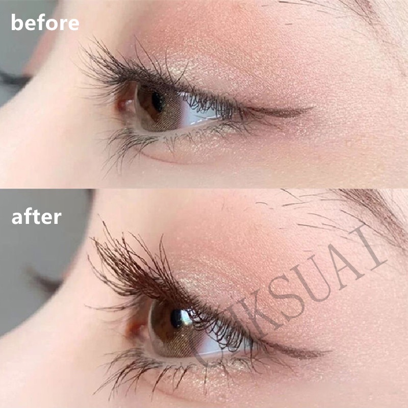 Mascara HUAQING màu đen/ nâu siêu mịn kháng nước không vón cục chuốt mi dài dày cong tự nhiên