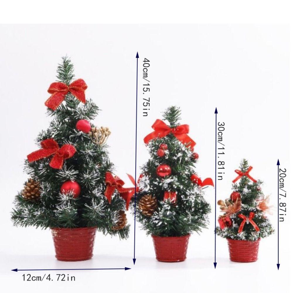Cây Thông Giáng Sinh mini Bằng pvc Có Đèn led Trang Trí Bàn Làm Việc 20cm 30cm 40cm