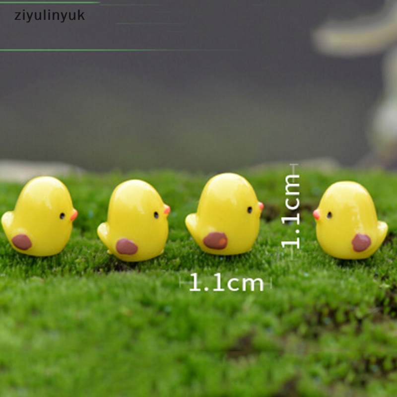 Ziyulinyuk Set 5 Mô Hình Chú Gà Con Màu Vàng mini Trang Trí Tiểu Cảnh / Vườn / Nhà Búp Bê diy