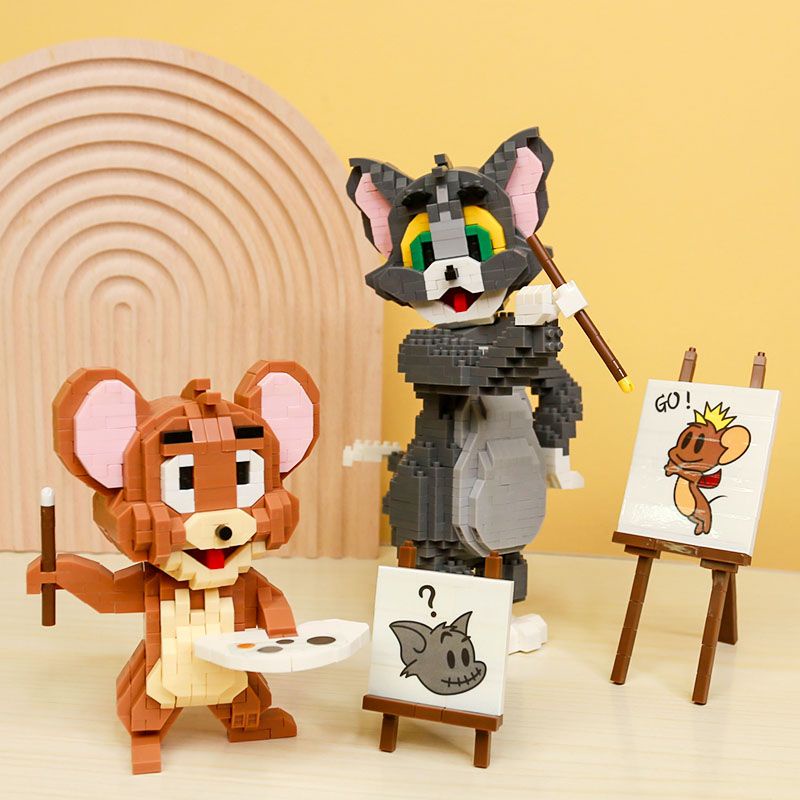 Đồ Chơi Lắp Ráp Mô Hình Nhân Vật tom Và jerry