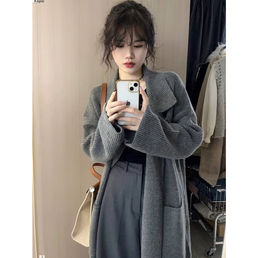 Áo khoác len DANDANGE WMY2390HDF 37Z230911 thời trang phong cách Hàn Quốc thanh lịch xinh xắn cho nữ