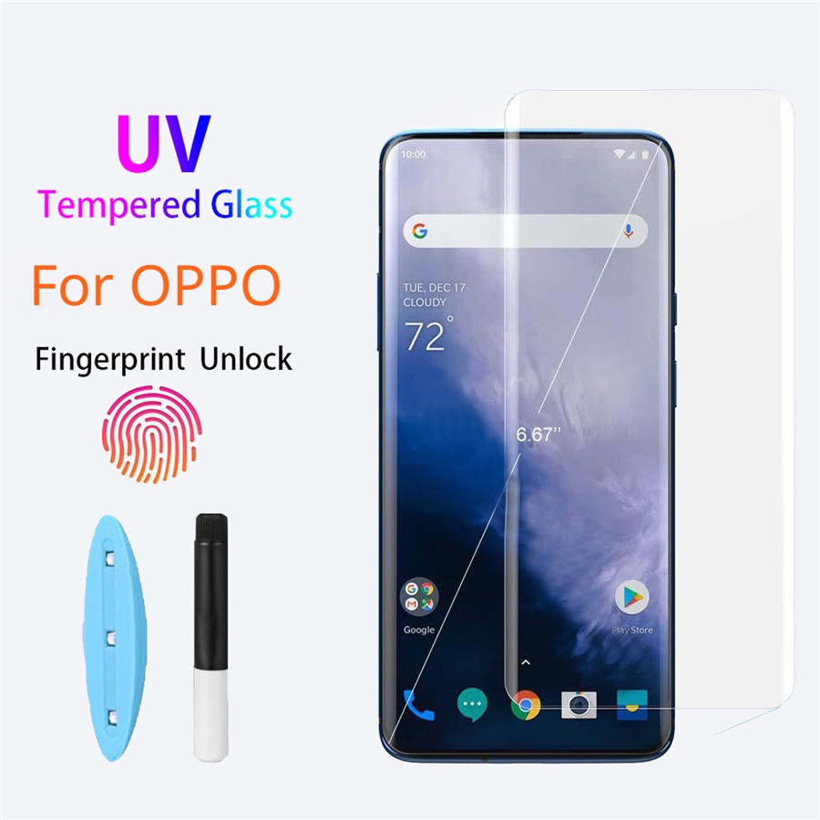 Kính Cường Lực Chống Tia uv Màn Hình Cong hd Cho oppo reno 10 6 5 pro plus 8t 5g
