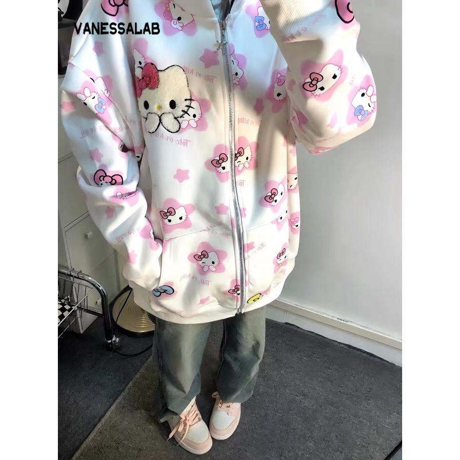 VanessaLab Áo Khoác hoodie áo khoác nữ zip hoodie chic Chất lượng cao Durable casual WWY2390VRG 37Z230912