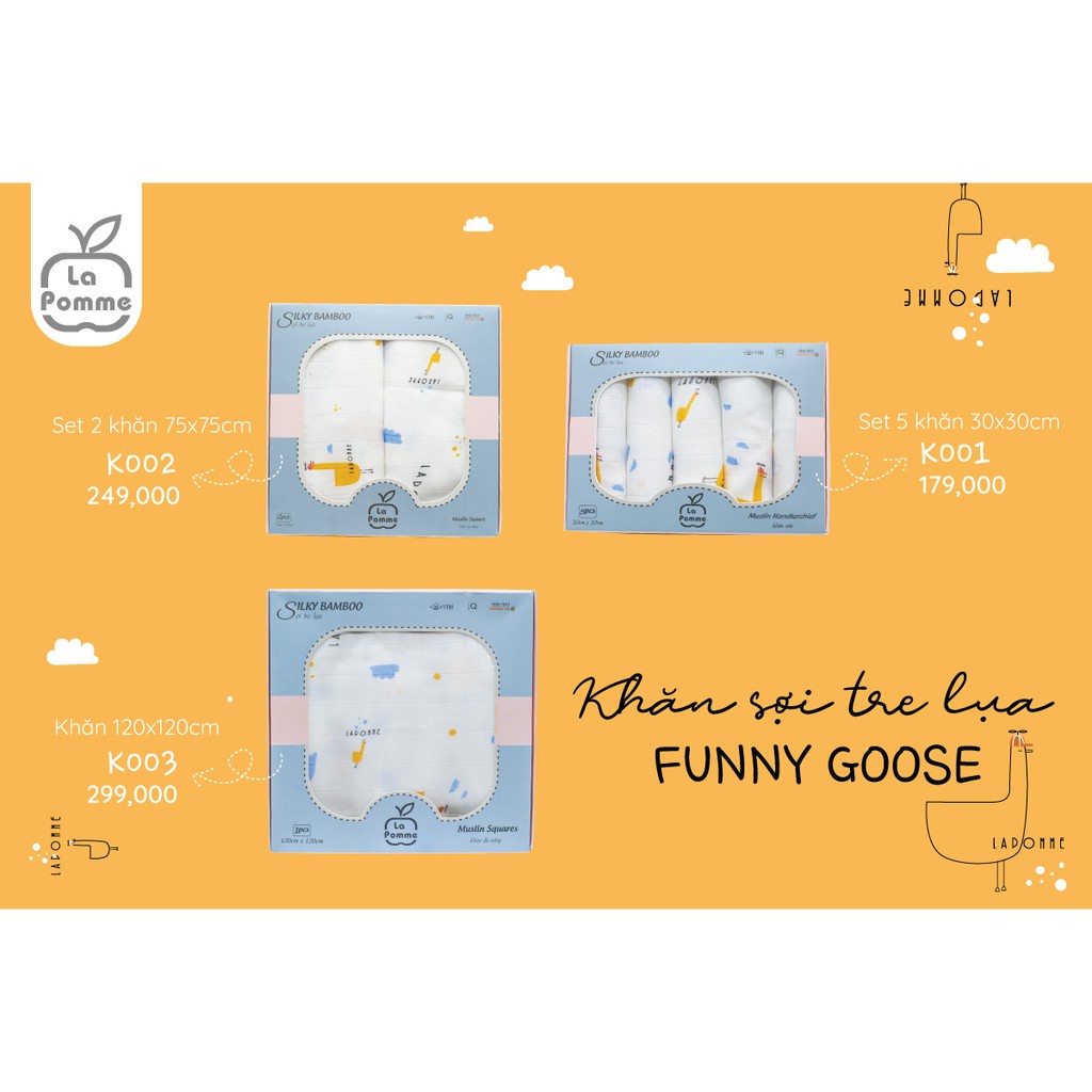 La Pomme - K003 Khăn đa năng sợi tre lụa  La Pomme LP