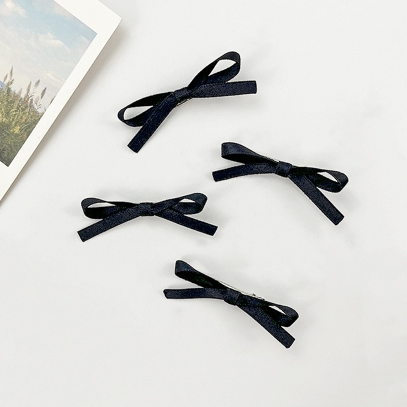 Ivy Set 4 Kẹp Tóc Nơ Ruy Băng mini Trang Trí Tóc Đuôi Ngựa Dành Cho Thanh Thiếu Niên