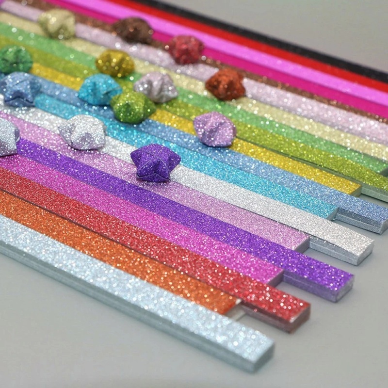 540 / 1350 Tờ Origami Ngôi Sao Dải Giấy27 Màu Giấy Gấp Nhiều Màu Sắc Hai Mặt Ngôi Sao May Mắn Origam