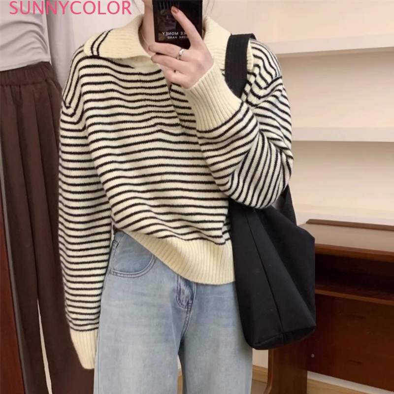 SUNNYCOLOR Áo Len áo khoác cardigan Thể thao INS hàn quốc thời trang WMY23A0OB2 43Z231024