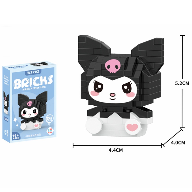 SANRIO Kawaii Bộ Đồ Chơi Lắp Ráp kuromi my melody Cinnamoroll mini