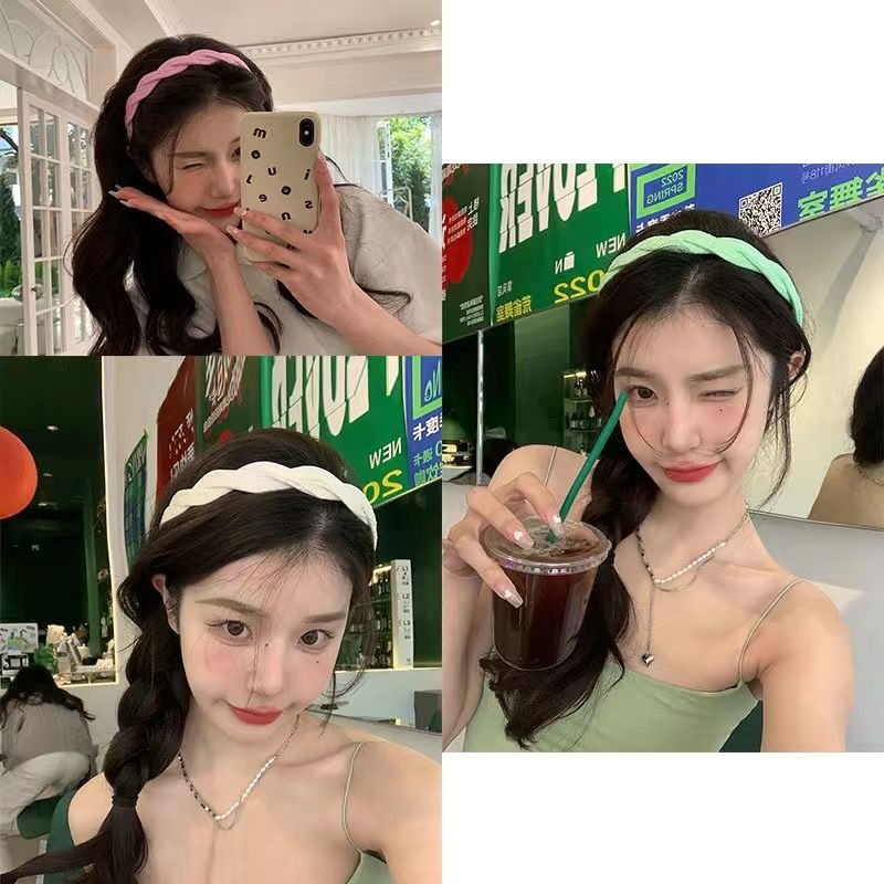 Băng Đô Cài Tóc Bằng Da Siêu Mịn Chống Trượt Phong Cách Hàn Quốc