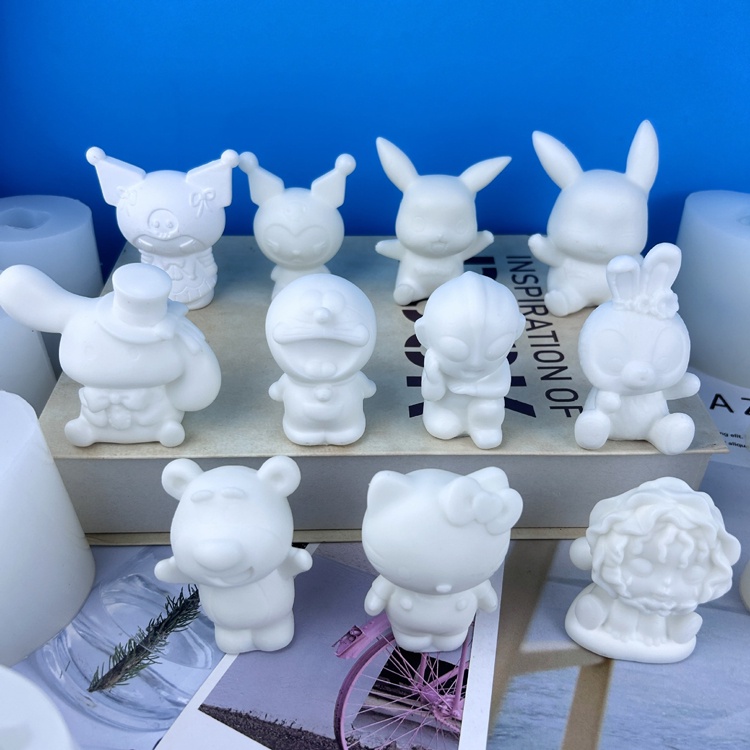 Khuôn Silicon Làm Búp Bê Hình Động Vật Hoạt Hình Ba Chiều diy sanrio kuromi pikachu