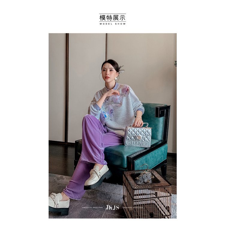 Áo Sweater Sườn Xám Cách Tân Thêu Họa Tiết Phong Cách Trung Hoa Thời Trang Thu Đông Mới Cho Nữ