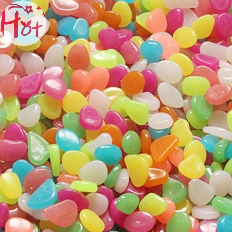 Jr Set 100 Viên Đá Dạ Quang Nhiều Màu Trang Trí Bể Cá / Sân Vườn vn