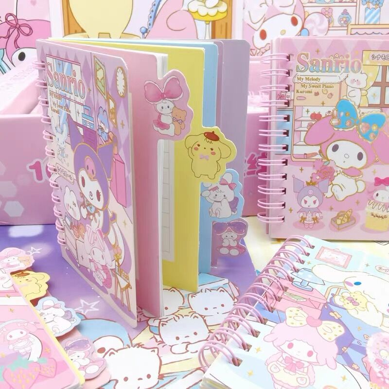 1 Sổ Ghi Chú Họa Tiết my melody cinnamoroll sanrioed anime kawaii Dễ Thương