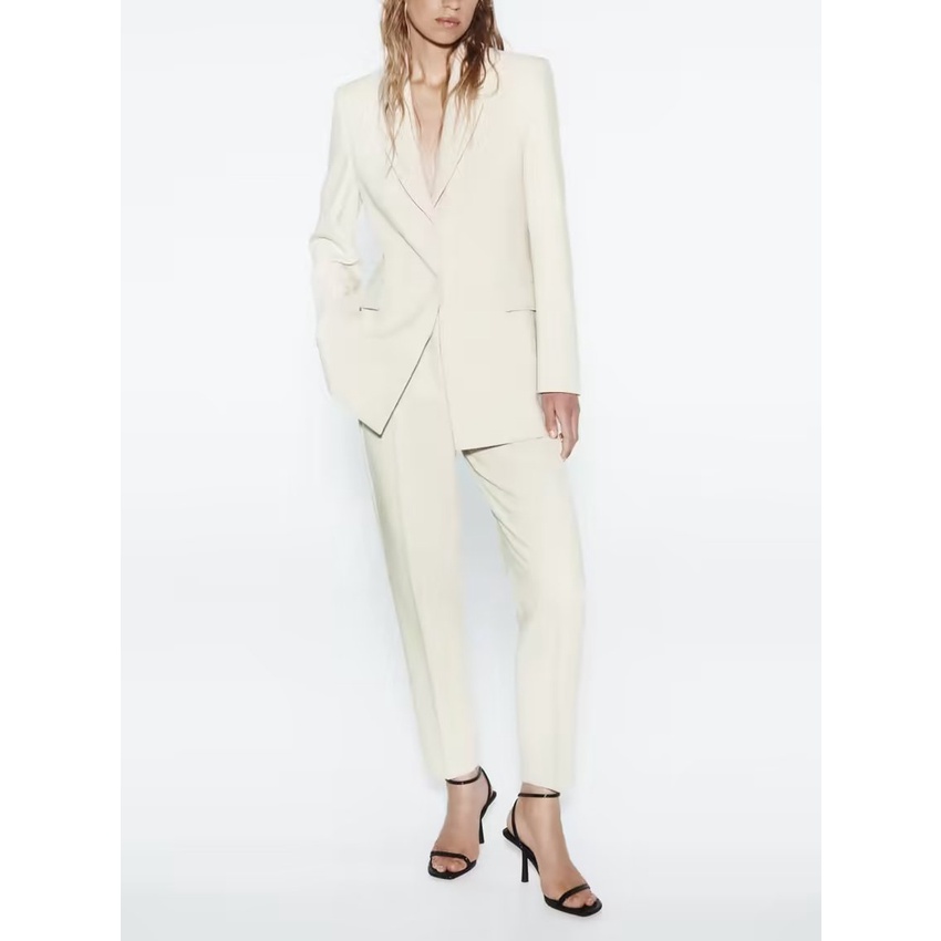 Zara Bộ Áo Khoác blazer + Quần Dài Lưng Cao Thời Trang Mùa Thu Thanh Lịch8375701 8373683
