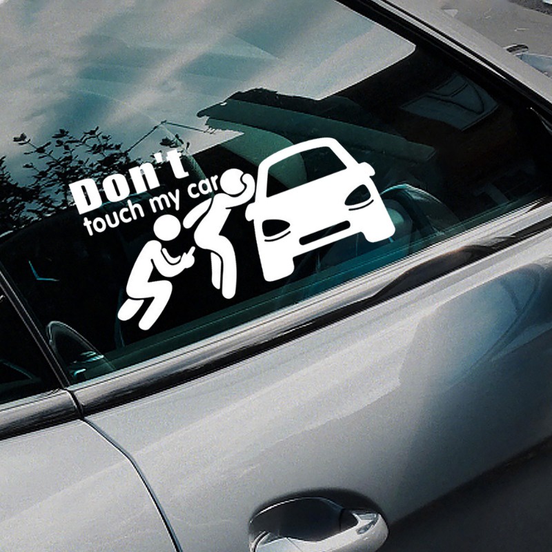 Đề Can Phản Quang Họa Tiết Hoạt Hình Don 'T touch my car Vui Nhộn Sáng Tạo Trang Trí Ngoại Thất Xe Hơi