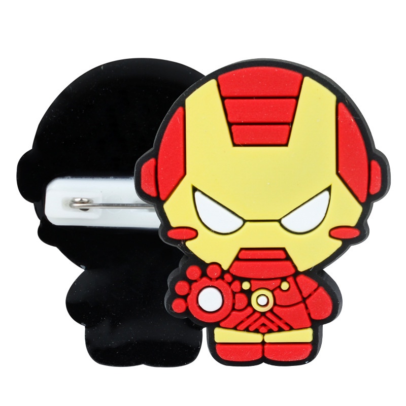 1 Trâm Cài Áo Bằng Cao Su pvc Mềm Hình avengers league Hoạt Hình