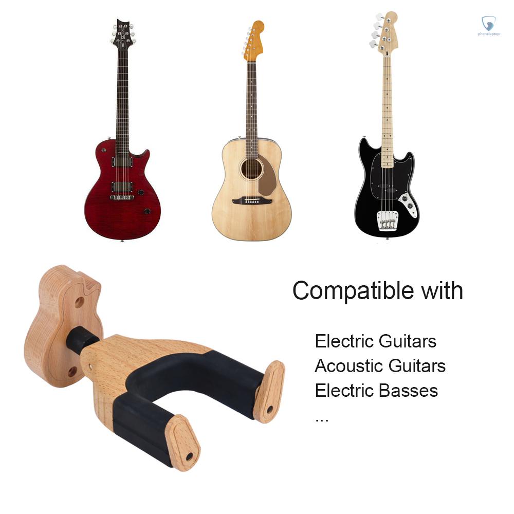Móc Treo Đàn guitar Gắn Tường Bằng Gỗ Trơn Hình Đàn guitar