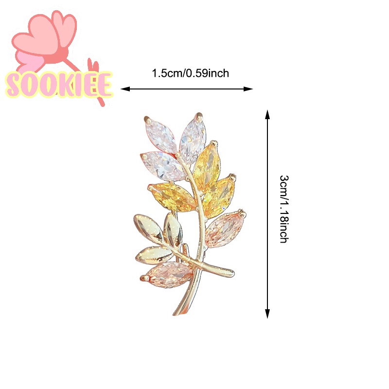 Ghim cài áo SayMakerLace hình trái tim/ cây/ hoa đính pha lê thời trang cho nữ