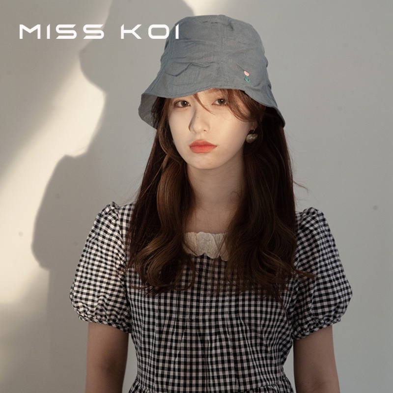 Misskoi  Mũ Tai Bèo cotton Lanh Thiết Kế Nhỏ Nhắn Phong Cách Nhật Bản Chống Nắng Mùa Hè Dễ Phối Đồ Cho Nữ