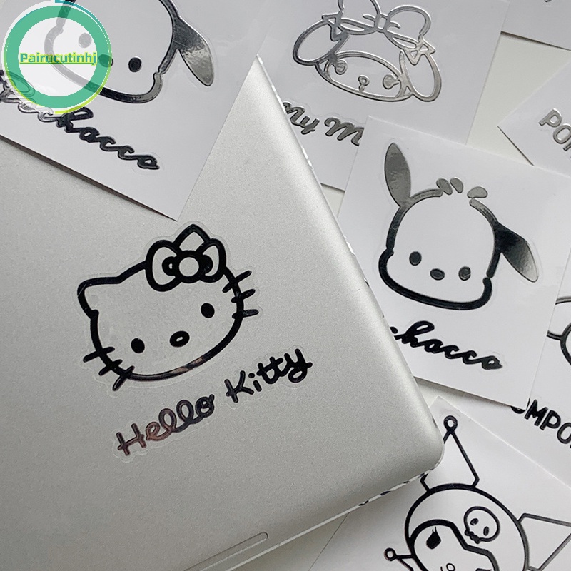 SANRIO Parucutin Set 10 Miếng Dán Kim Loại Hoạt Hình kuromi melody hello kitty cinnamoroll pachacco Đơn Giản Chống Thấm Nước vn