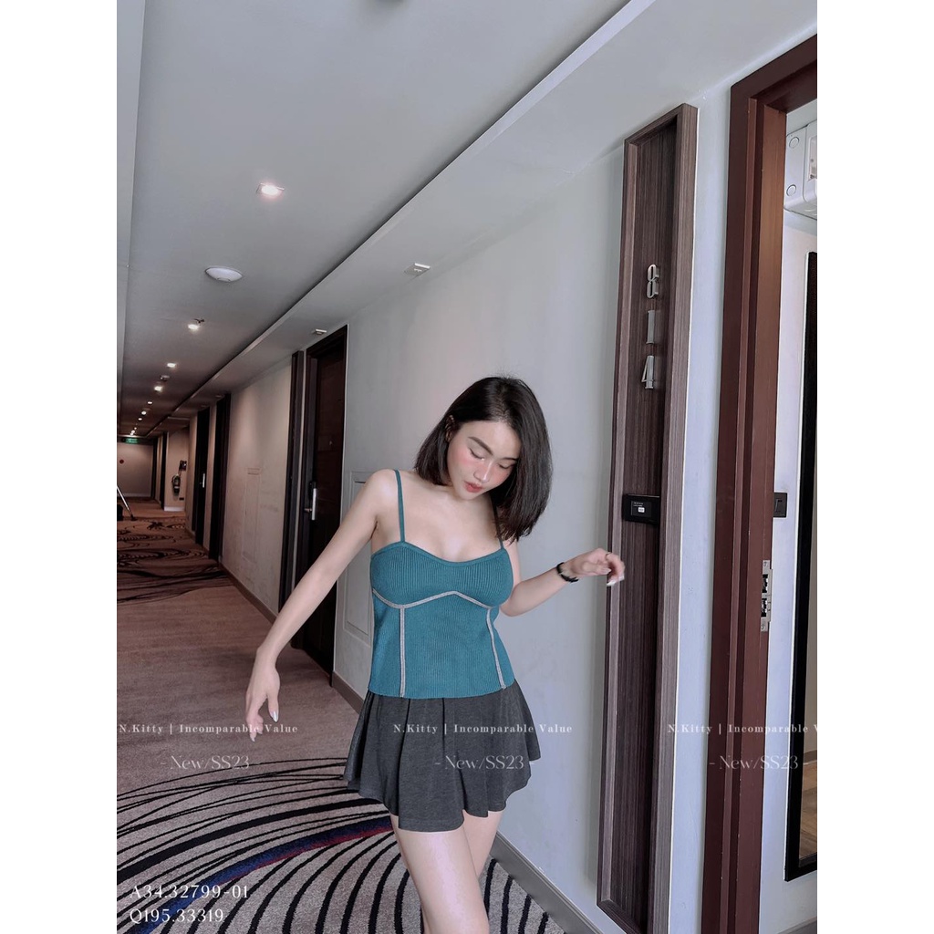 Áo len 2 dây mon.tegi viền ngực