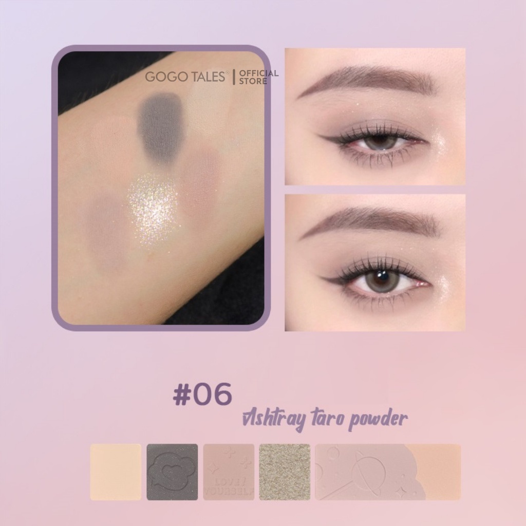 Phấn mắt gogo tales 6 ô nội địa trung chính hãng Bảng mắt Chamm nhiều màu  lâu trôi Bubble Gum Mini eye Shadow GT297 .